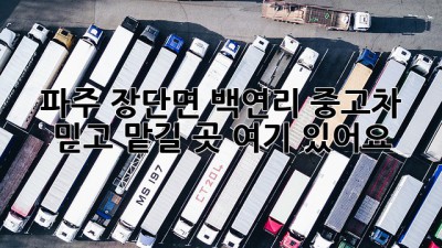 파주 장단면 백연리 중고차, 믿고 맡길 곳 여기 있어요!🚗💨